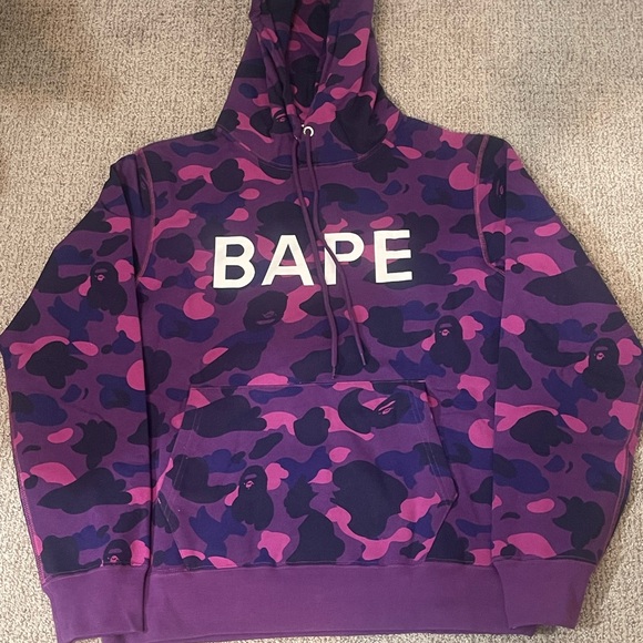 Bape Navy and Magenta Camo Hoodie